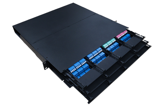1U 96C MPO MTP LC繊維の光学パッチ盤単モードOM3 OM4